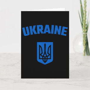 Tarjeta Ucrania. Ukrajina Trzub. Tridente Ucraniano. A Azu