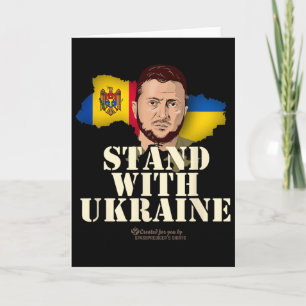 Tarjeta Ucrania Zelensky Banderas De La República De Molda