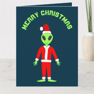 Tarjeta UFO Ho Padre Personalizado alienígena de Navidad