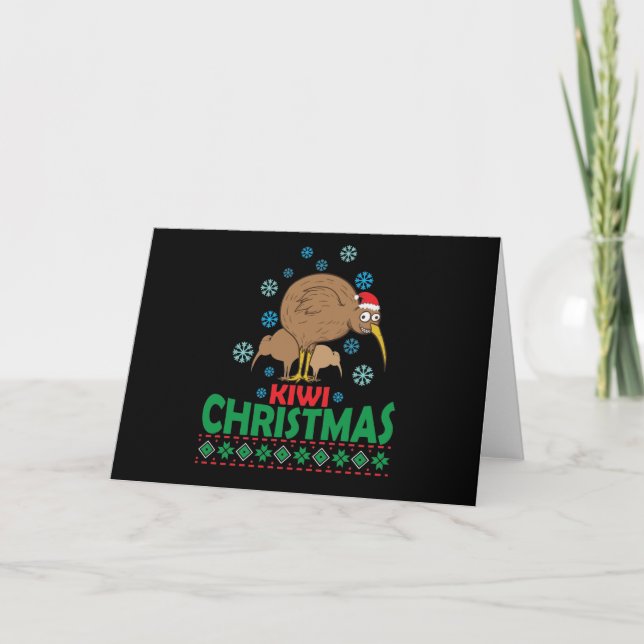Tarjeta Ugly Christmas mit Kiwi Vogel aus Neuseeland (Anverso)