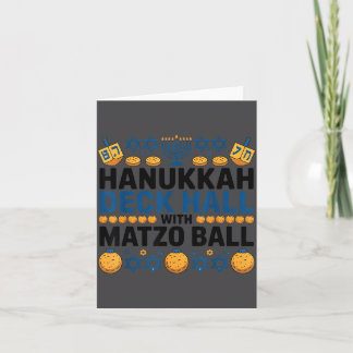 Tarjeta Ugly Hanukkah Deck Hall With Matzo Ball Chanukah 