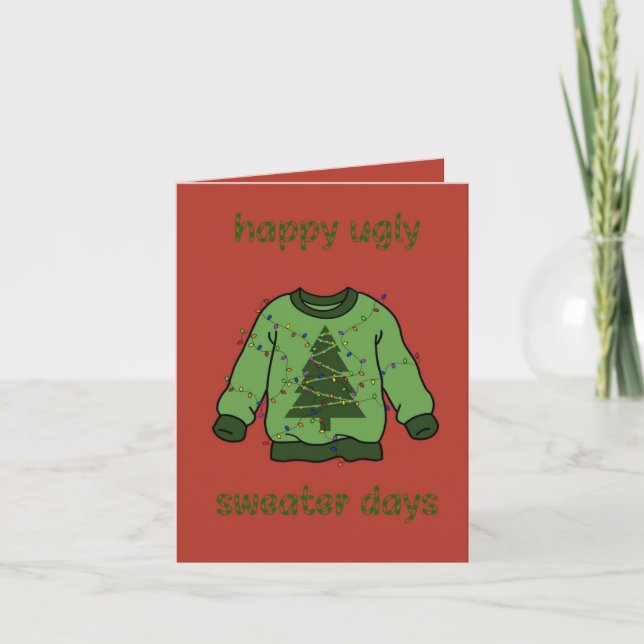 Tarjeta ‘Ugly sweater’ kerst (Anverso)