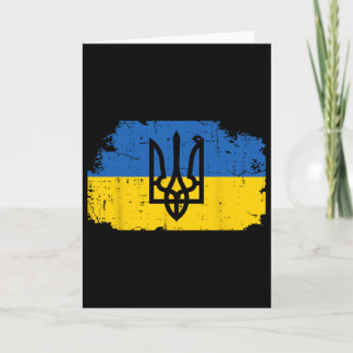 Tarjeta Ukraine Flag Trident Symbol Ukrainian Tryzub Women