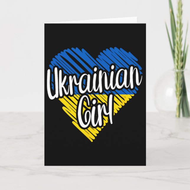 Tarjeta Ukraine For Girl Ukrainian Heart Flag For Women Uk (Anverso)