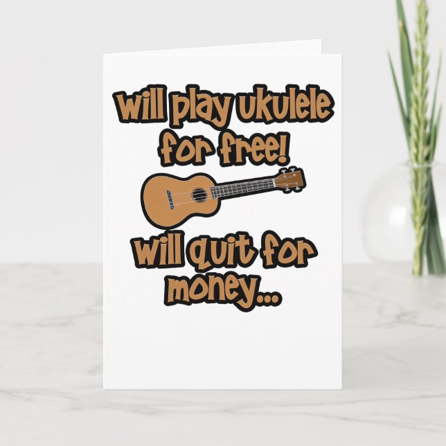Tarjeta Ukulele Divertido (Anverso)