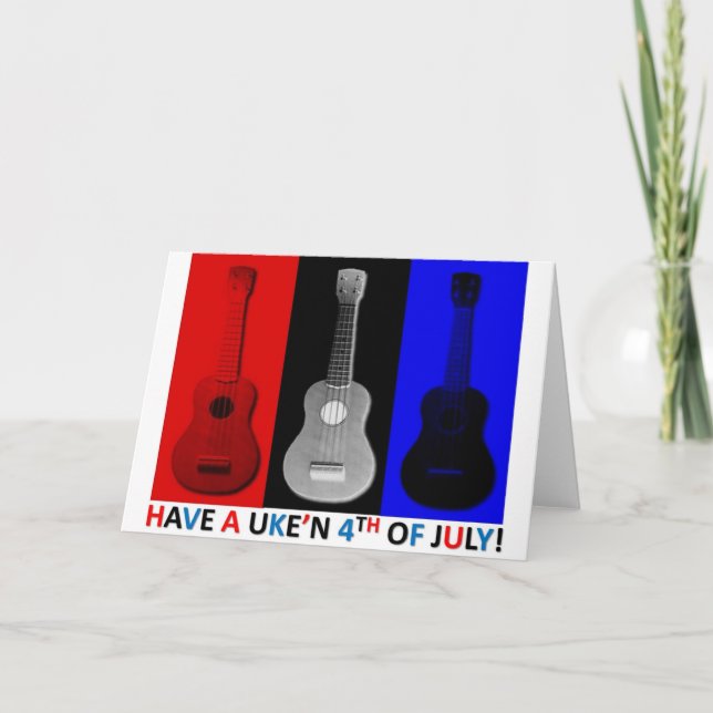 Tarjeta Ukulele el 4 de julio (Anverso)