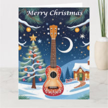 Ukulele Instrumento musical Nieve a grandes Navida