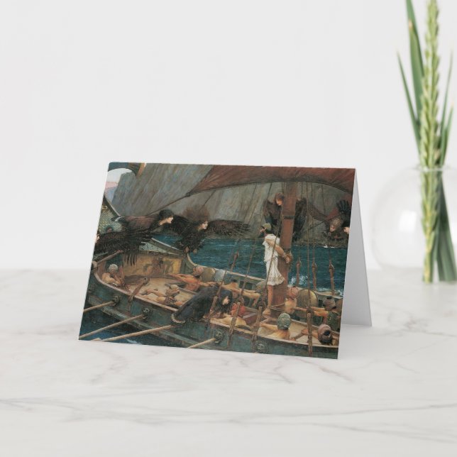 Tarjeta Ulises y las sirenas de John William Waterhouse (Anverso)
