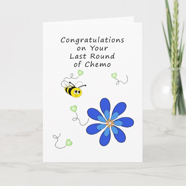 Tarjeta Última ronda de abejas, flores y corazones de Chem (Anverso)