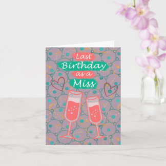 Tarjeta Último cumpleaños como Miss - Círculos Lavender