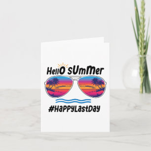 Tarjeta Último Día De Colegio Hola Verano Sungles Playa 2