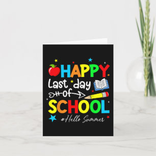 Tarjeta Último Día De Colegio Profesor Niños Graduación Úl
