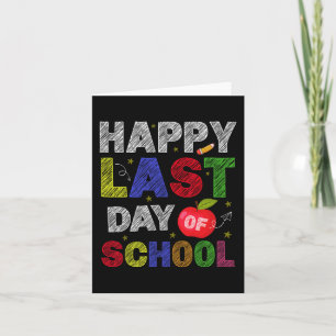 Tarjeta Último día de escuela estudiantes y maestros