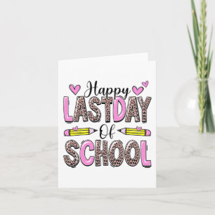 Tarjeta Último Día De Escuela Leopardo Profesor Estudiante