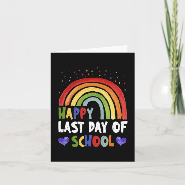 Tarjeta Último Día De Escuela Maestro Estudiante Graduació (Anverso)