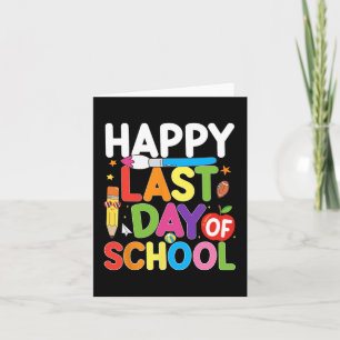 Tarjeta Último Día De Escuela Maestro Estudiante Verano Gr