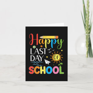 Tarjeta Último Día De Escuela Maestro Estudiante Verano Gr