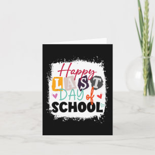 Tarjeta Último día de escuela maestro y niños 