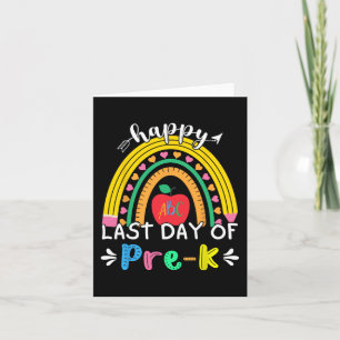 Tarjeta Último día de pre-k jardín de infancia arcoiris ma