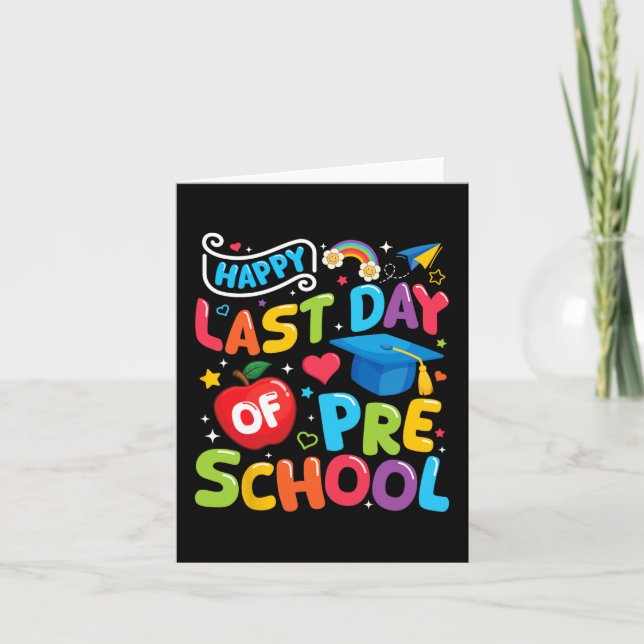 Tarjeta Último día de preescolar graduación de maestro de  (Anverso)