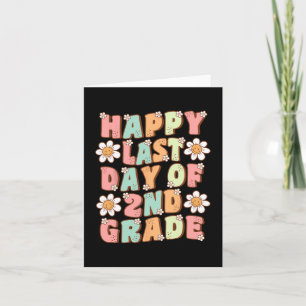 Tarjeta Último Día De Segundo Grado Cute Groovy Segundo Gr