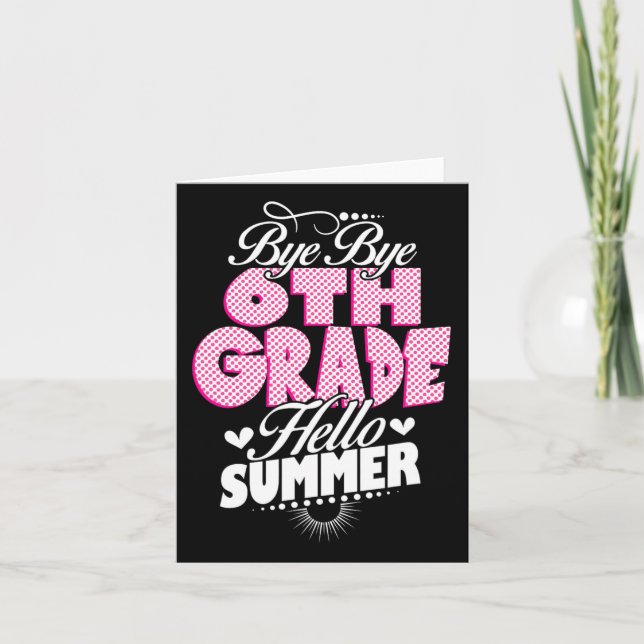 Tarjeta Último Día Del Colegio Adiós Adiós 6º Grado Hola S (Anverso)