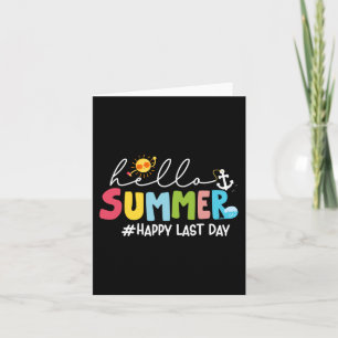 Tarjeta Último Día Feliz de Verano Maestra Niños Escuela G