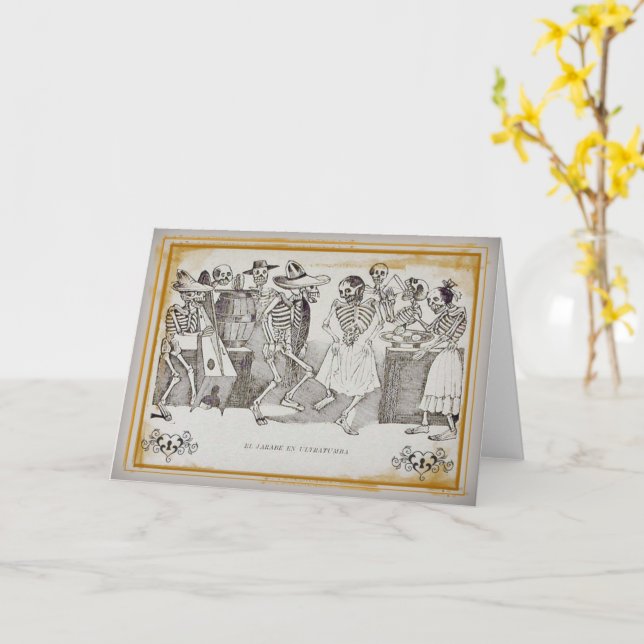 Tarjeta Ultratumba del en del jarabe del EL - Dia De Los (flor amarilla)