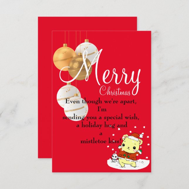 Tarjeta Un abrazo a los Navidades (Anverso / Reverso)