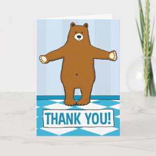 Tarjeta Un abrazo de oso agradecido lindo gracias
