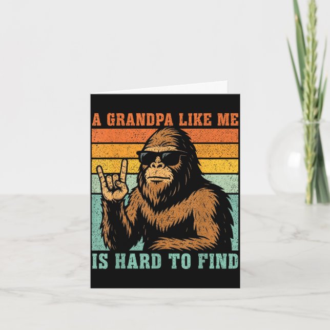 Tarjeta Un abuelo como es difícil de encontrar papá bigfoo (Anverso)