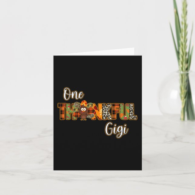 Tarjeta Un agradecido Gigi pavo bendijo la calabaza de Gig (Anverso)