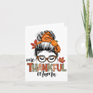 Tarjeta Un agradecimiento a Mama Messy Bun Fall otoño en T
