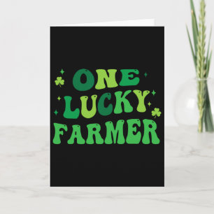 Tarjeta Un agricultor afortunado divertido día de San Patr