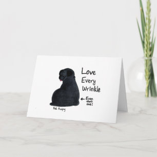 Tarjeta Un aguijón en el tiempo (versión de pug negro)