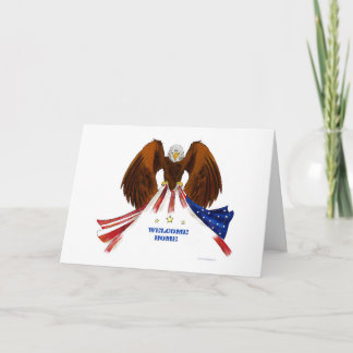 Tarjeta Un águila da la bienvenida al hogar patriota veter