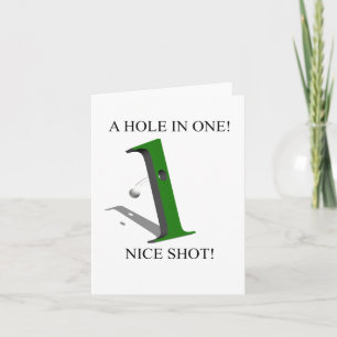 Tarjeta Un Agujero En Una Bola De Golf