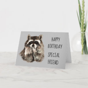 Tarjeta Un Amigo Como Tú Viaja Raccoon Diversión De Cumple