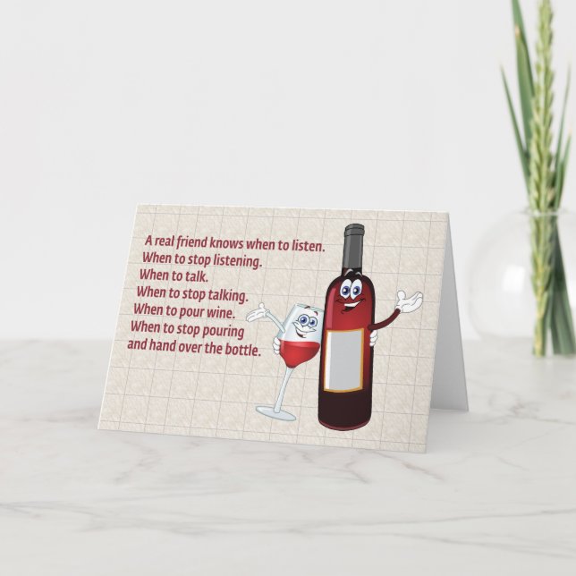 TARJETA "UN AMIGO REAL SABE CUÁNDO ESCUCHAR" (Anverso)