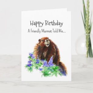 Tarjeta Un animal divertido de cumpleaños de Marmot Ground