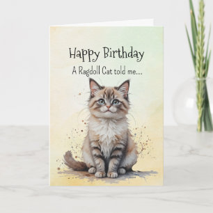 Tarjeta Un animal divertido de cumpleaños de un gato de Ra