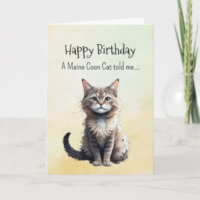 Tarjeta Un animal divertido para el cumpleaños de un gato  (Anverso)