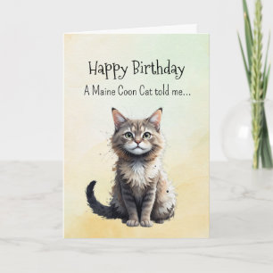 Tarjeta Un animal divertido para el cumpleaños de un gato 
