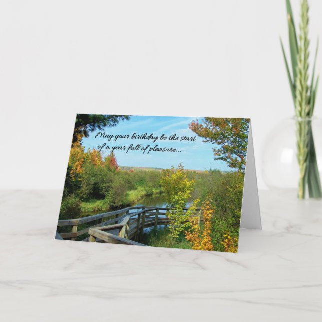 Tarjeta Un año lleno de placer... cumpleaños religioso (Anverso)