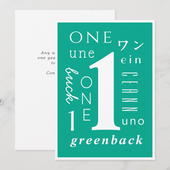 Tarjeta Un año sobrio (Anverso / Reverso)