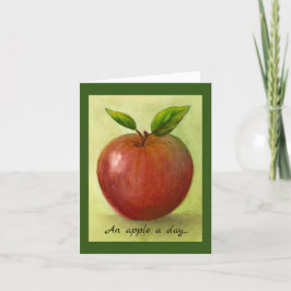 Tarjeta Un Apple al día humorístico