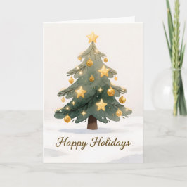 Tarjeta Un árbol de Navidad caprichoso y dibujado a mano