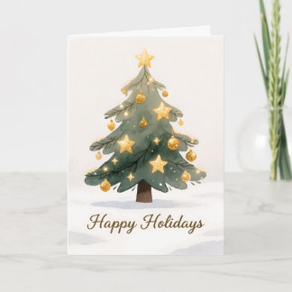 Tarjeta Un árbol de Navidad caprichoso y dibujado a mano