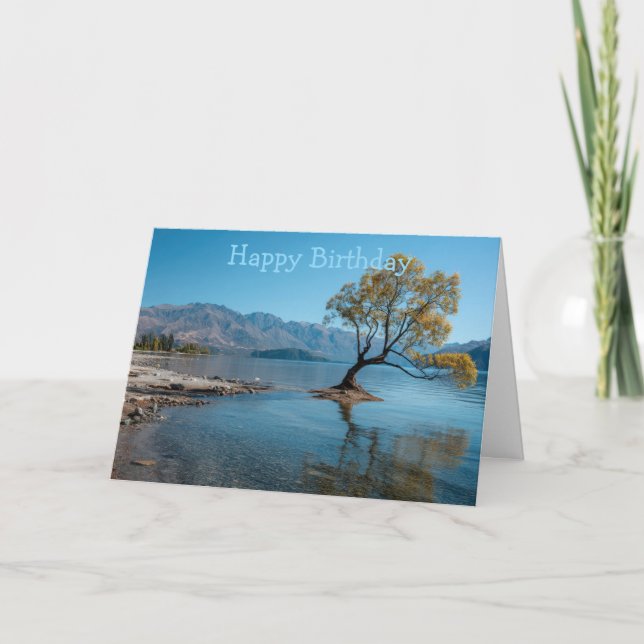 Tarjeta Un árbol en un lago (Anverso)