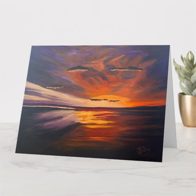 Tarjeta Un atardecer de San Diego, original de Gary Poling (Planta pequeña)